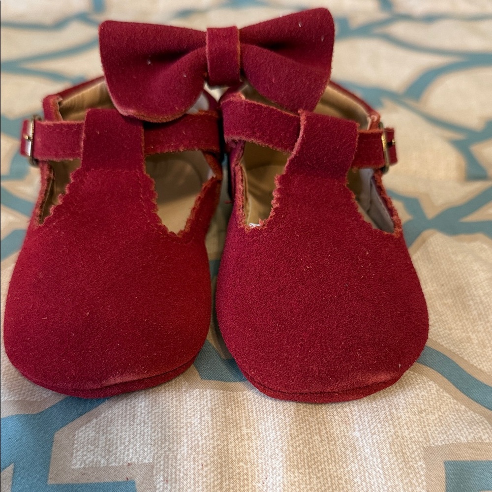 Charming Red Baby Walker Shoes with Bow